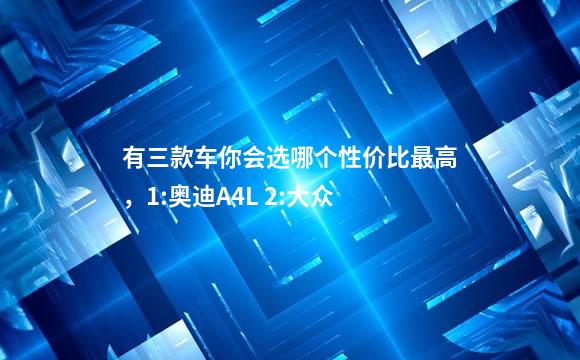 有三款车你会选哪个性价比最高，1:奥迪A4L 2:大众